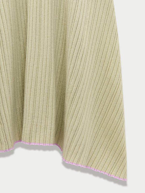 Pomelo Pomelo Ribbed Polo Dress - Light Green