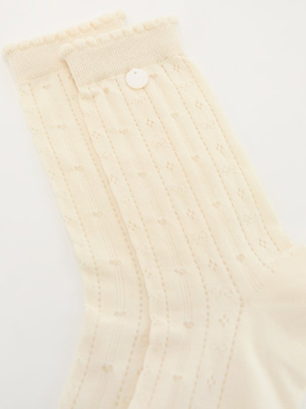 Pomelo Pomelo Ribbed Socks - Cream