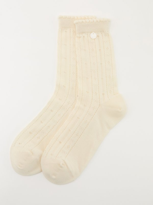 pomelo Pomelo Ribbed Socks - Cream