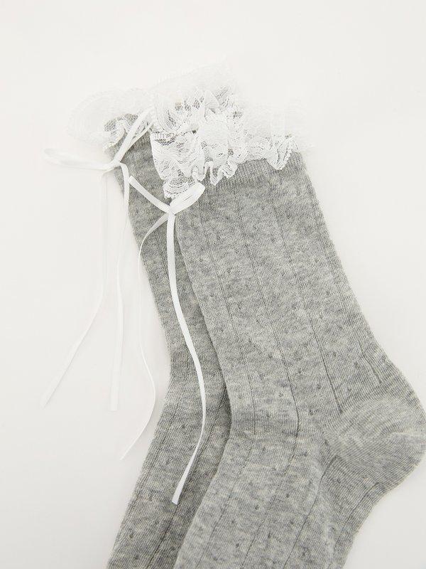 Pomelo Pomelo Ribbed Socks - Mid Grey