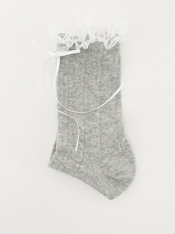 Pomelo Pomelo Ribbed Socks - Mid Grey
