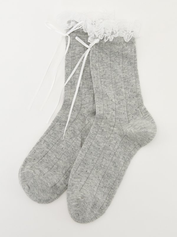 pomelo Pomelo Ribbed Socks - Mid Grey