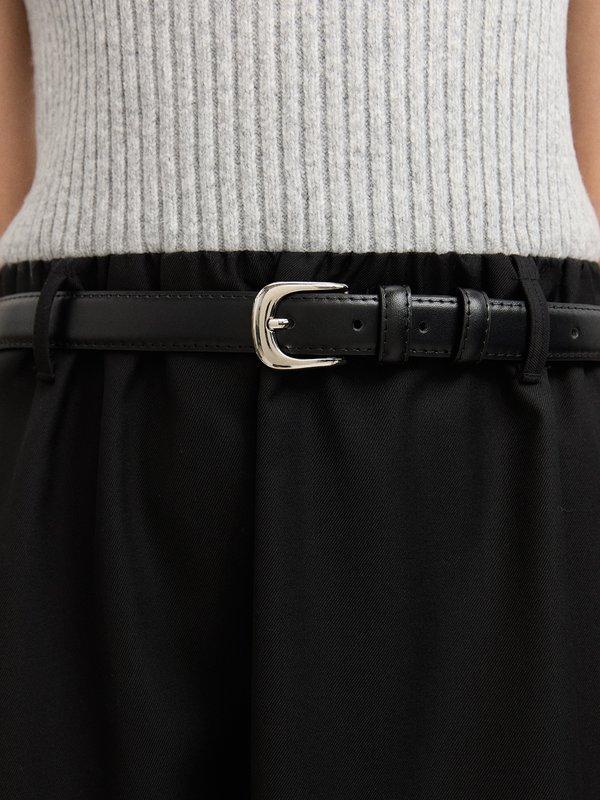 Pomelo Pomelo Ribbed Top Belted Dress - Light Grey