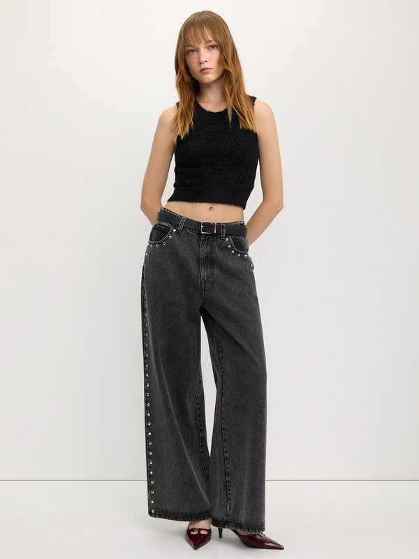 Pomelo Pomelo Round Neck Tank Top - Black