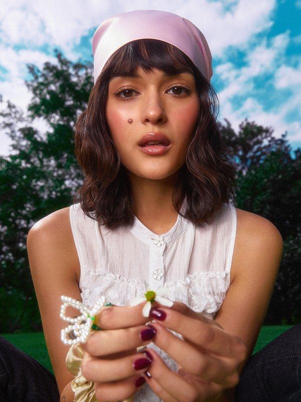 Pomelo Pomelo Ruffle Flower Button Top - White