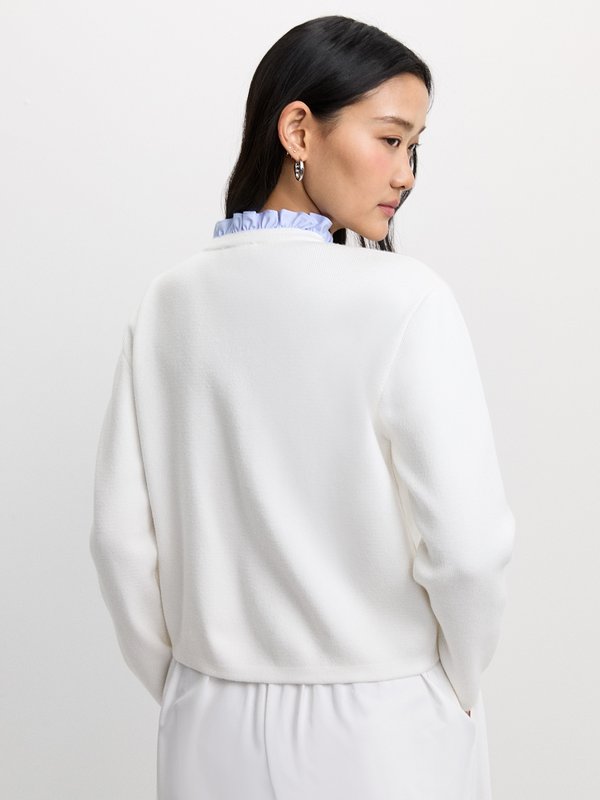 Pomelo Pomelo Ruffle Trim Cardigan - Ivory