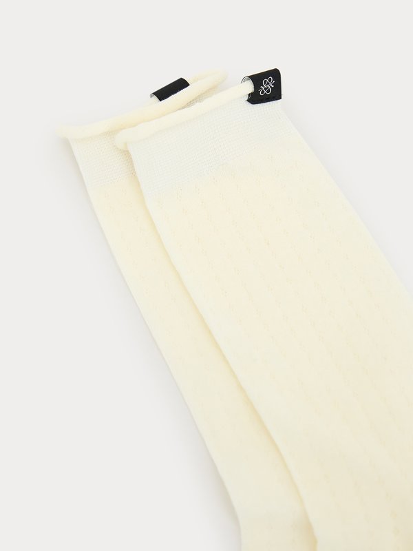 Pomelo Pomelo Ruffle Trim Knit Socks - Cream