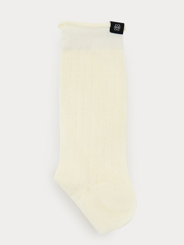 Pomelo Pomelo Ruffle Trim Knit Socks - Cream