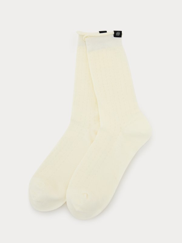 pomelo Pomelo Ruffle Trim Knit Socks - Cream