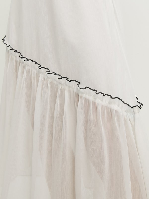 Pomelo Pomelo Ruffled Asymmetric Skirt - Off-White