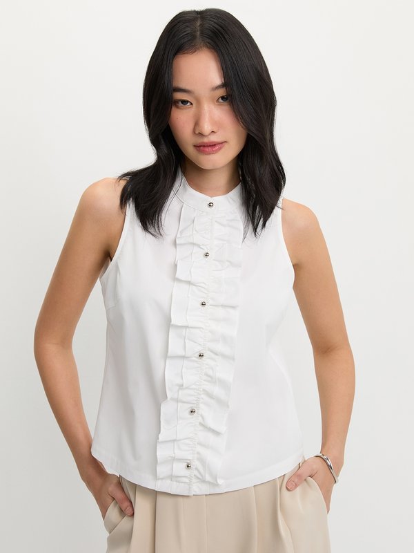 pomelo Pomelo Ruffled Blouse - White