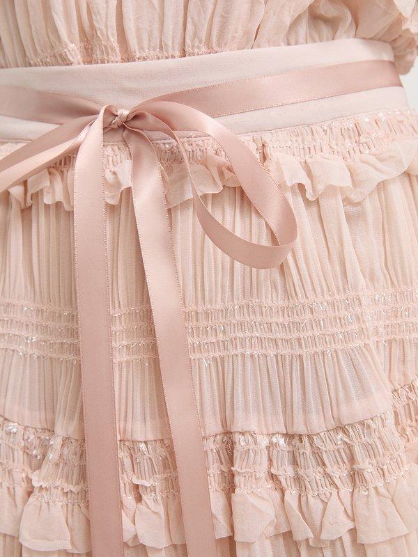 Pomelo Pomelo Ruffled Bow Tie Skirt - Light Pink