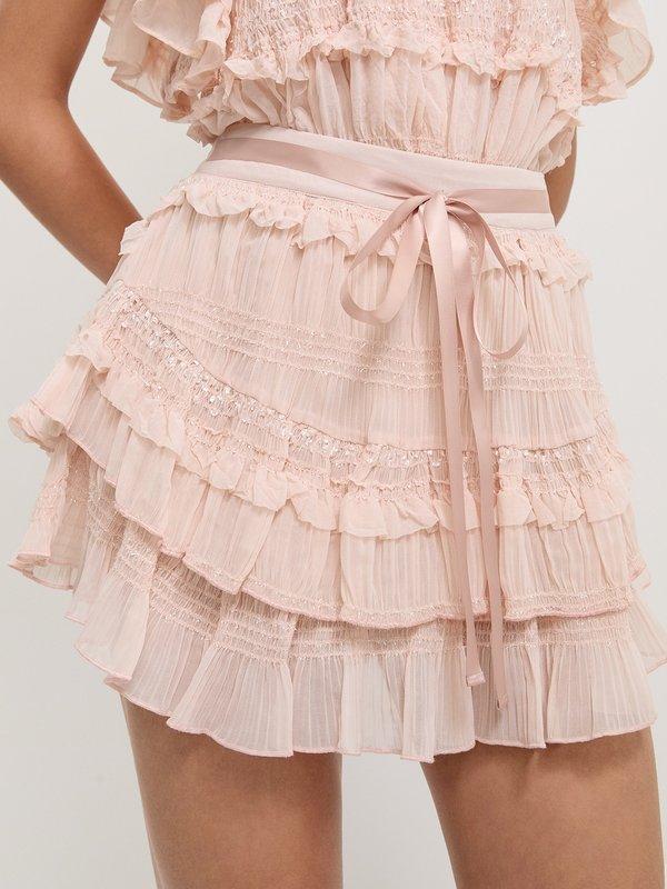pomelo Pomelo Ruffled Bow Tie Skirt - Light Pink