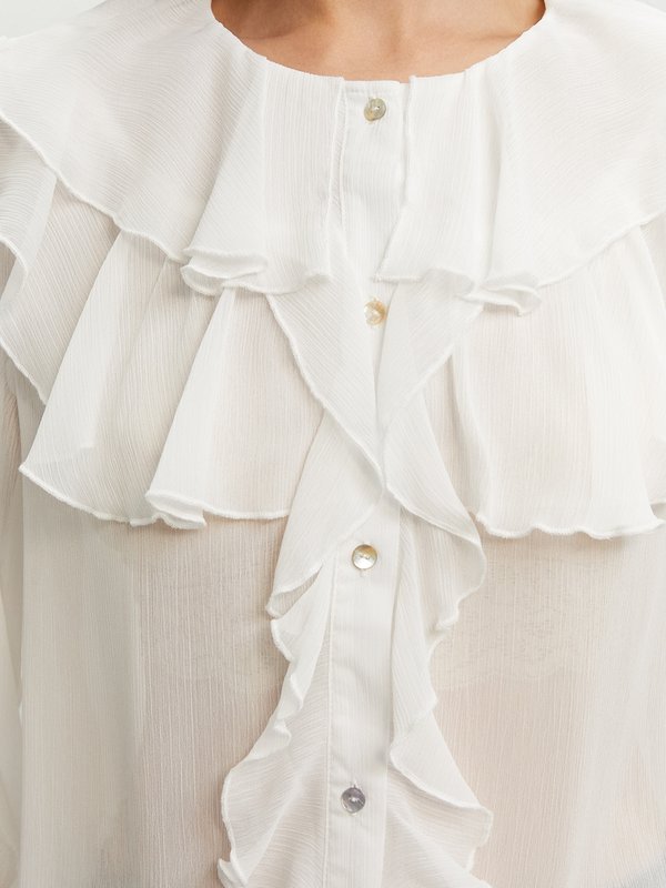 Pomelo Pomelo Ruffled Button-Up Blouse - Off-White