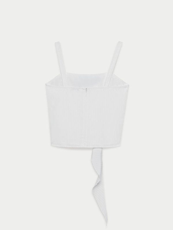 Pomelo Pomelo Ruffled Crop Top - Off-White