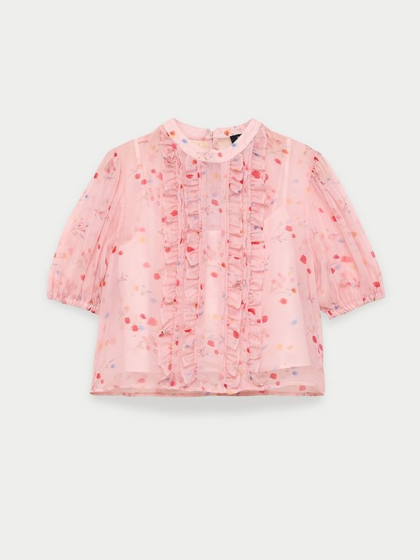 Pomelo Pomelo Ruffled Floral Blouse - Pink