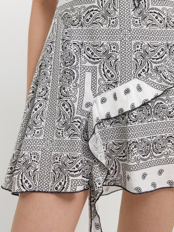 Pomelo Pomelo Ruffled Paisley Dress - White