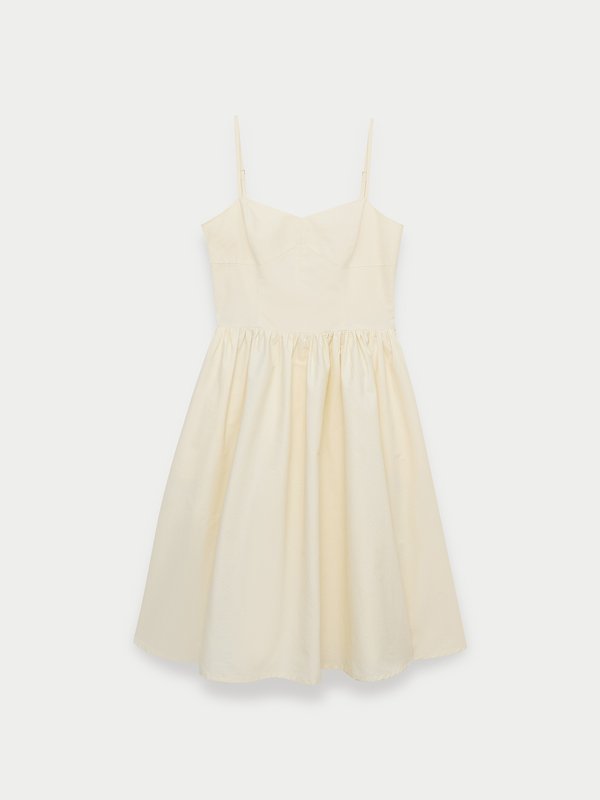 pomelo Pomelo Ruffled Skirt Dress - Beige