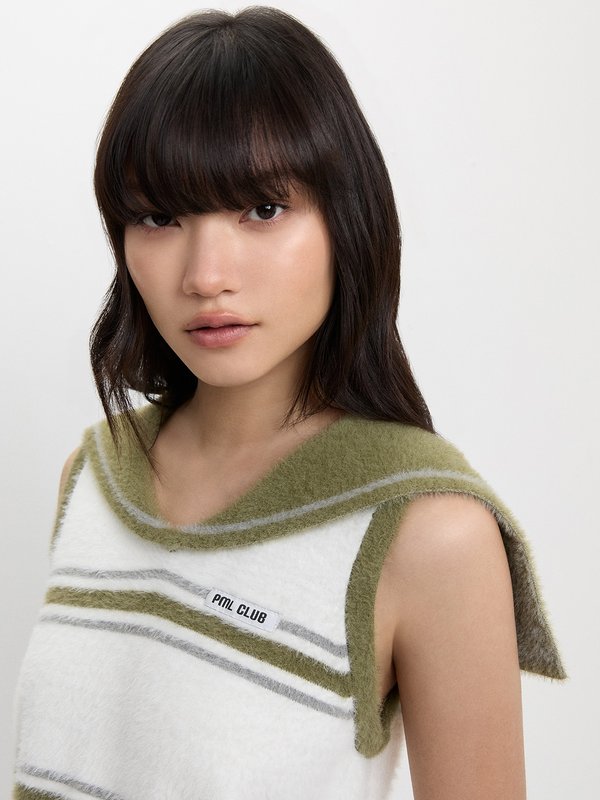 Pomelo Pomelo Sailor Collar Knit Top - Multi Color