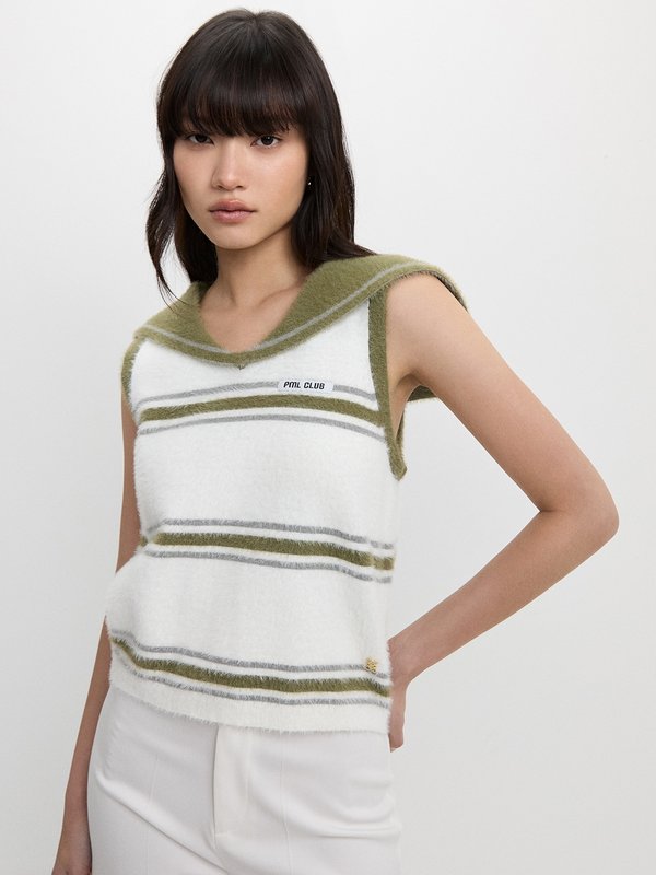 pomelo Pomelo Sailor Collar Knit Top - Multi Color