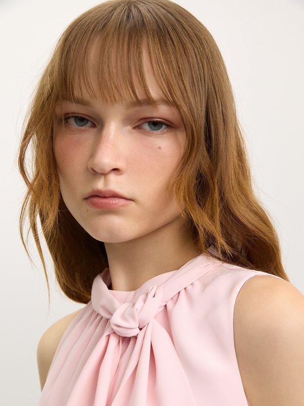 Pomelo Pomelo Scarf-Tie Sleeveless Top - Light Pink