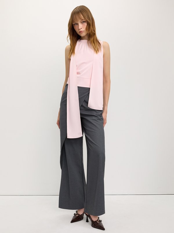 pomelo Pomelo Scarf-Tie Sleeveless Top - Light Pink