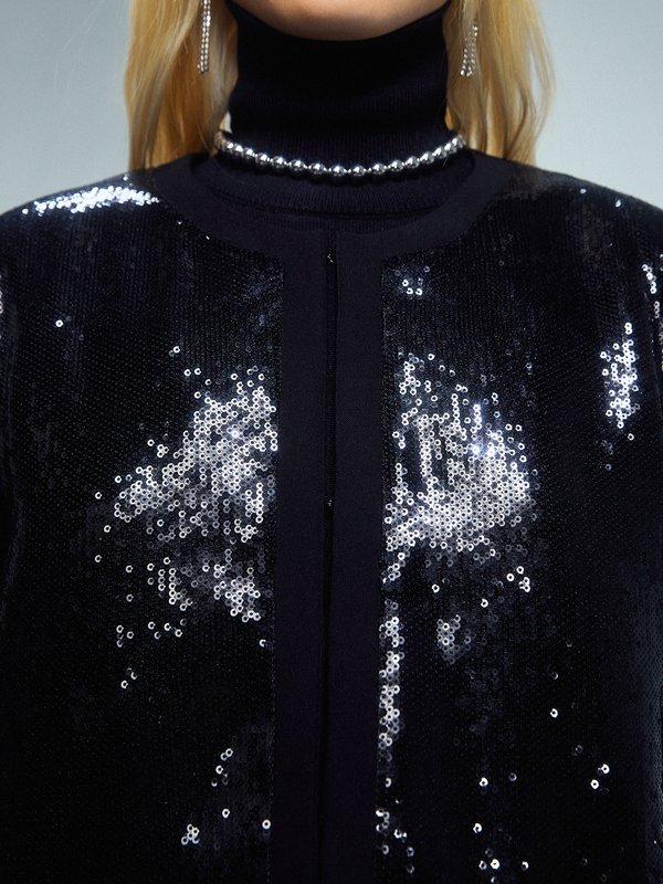 Pomelo Pomelo Sequin Jacket - Black