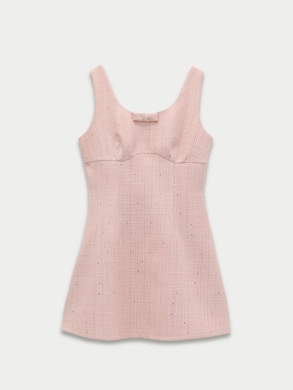 pomelo Pomelo Sequin Tweed Dress - Light Pink