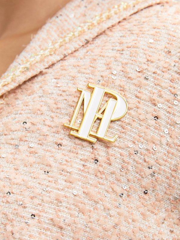 Pomelo Pomelo Sequin Tweed Jacket - Light Pink