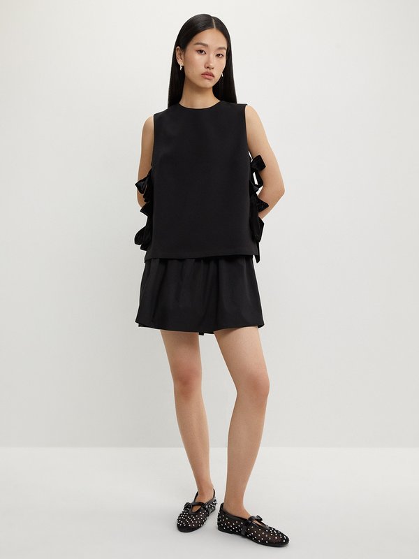 Pomelo Pomelo Side Bow Detail Top - Black