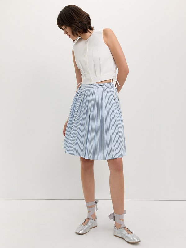 Pomelo Pomelo Side Bow Tie Crop Top - White