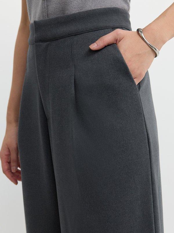 Pomelo Pomelo Side Bow Wide-Leg Pants - Dark Grey