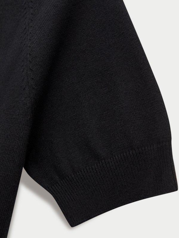 Pomelo Pomelo Side Button Knit Top - Black