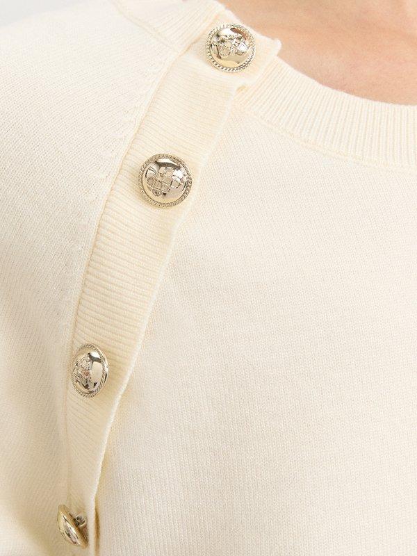 Pomelo Pomelo Side Button Knit Top - Ivory