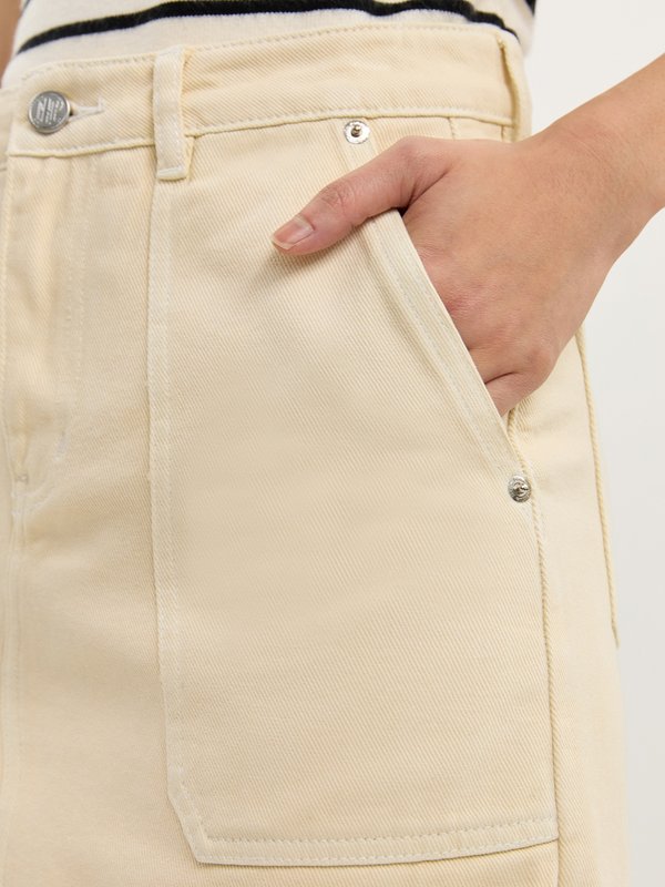 Pomelo Pomelo Side Pocket Skort - Cream