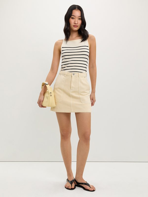 pomelo Pomelo Side Pocket Skort - Cream