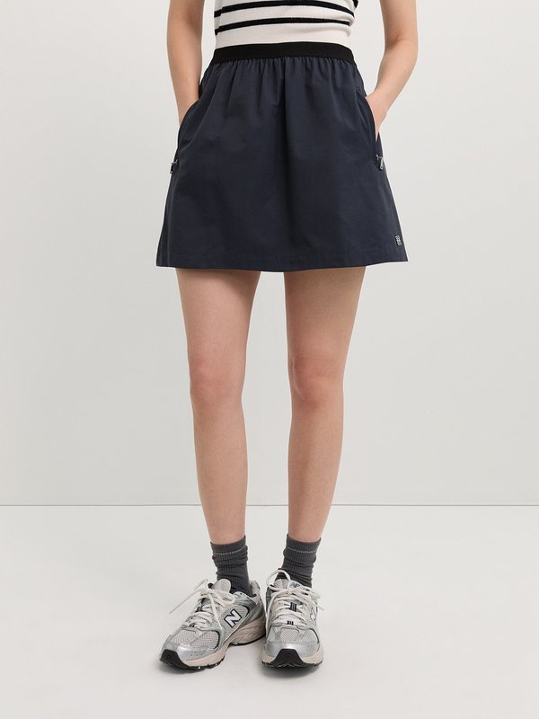 Pomelo Pomelo Side Zip Skirt - Navy