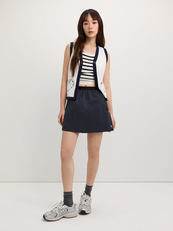 Pomelo Pomelo Side Zip Skirt - Navy