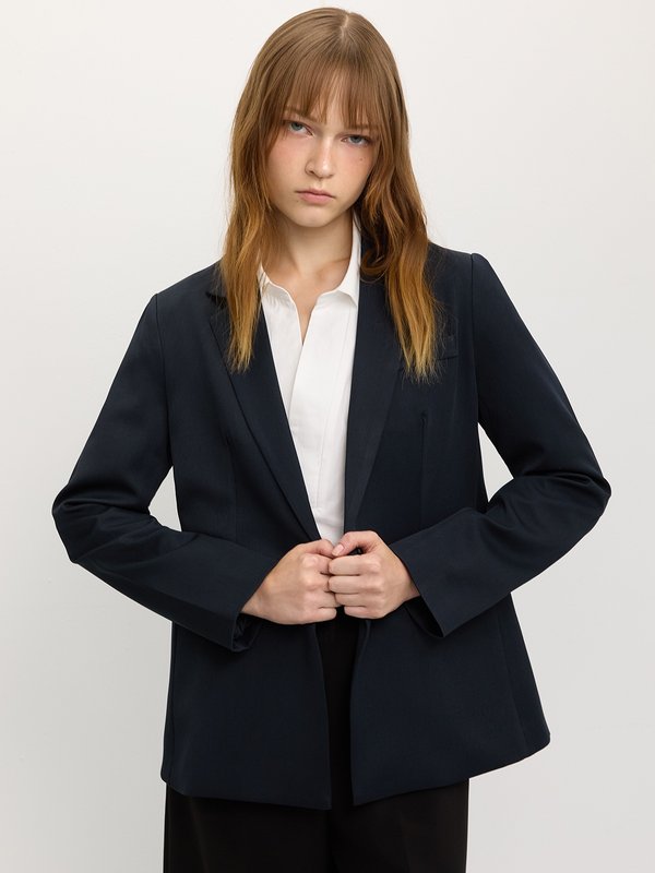 Pomelo Pomelo Single-Breasted Blazer - Navy
