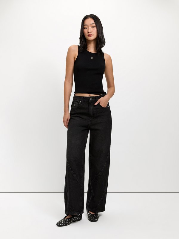 Pomelo Pomelo Sleeveless Knit Top - Black