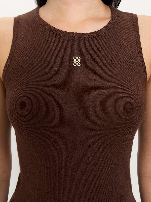 Pomelo Pomelo Sleeveless Knit Top - Brown