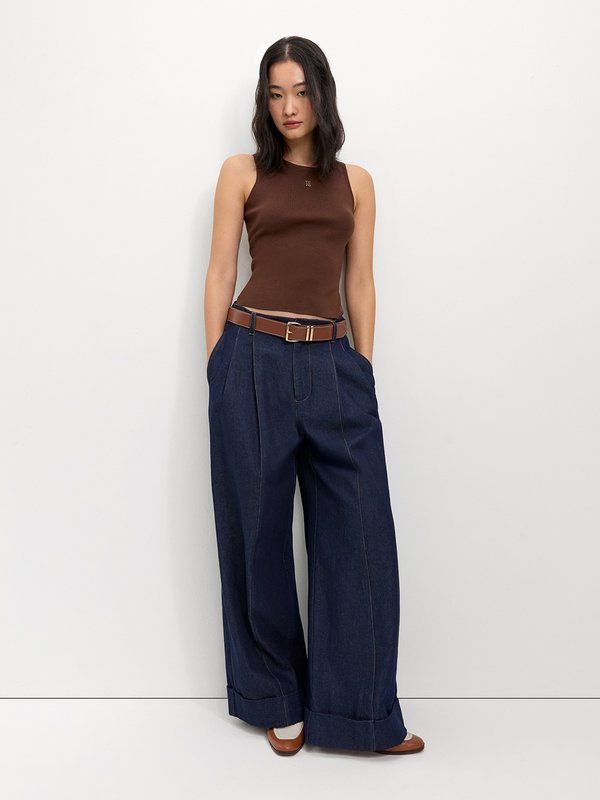 Pomelo Pomelo Sleeveless Knit Top - Brown