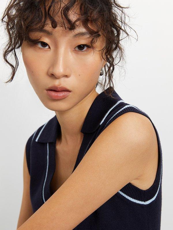 Pomelo Pomelo Sleeveless Knit Top - Navy