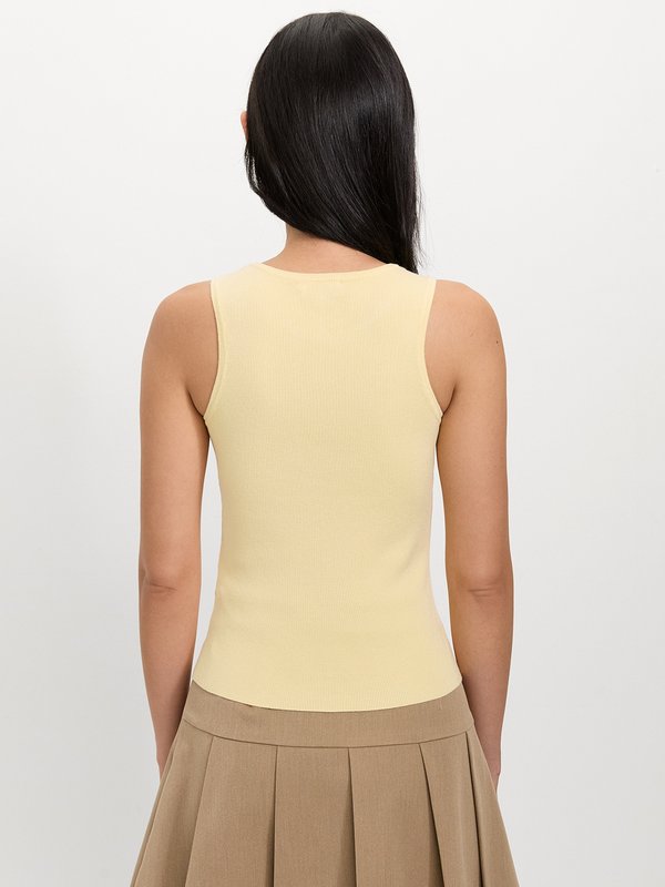 Pomelo Pomelo Sleeveless Knit Top - Yellow