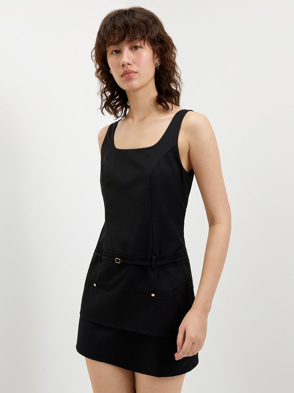 pomelo Pomelo Sleeveless Mini Dress - Black