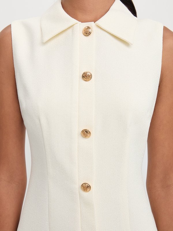 Pomelo Pomelo Sleeveless Shirt Dress - Ivory