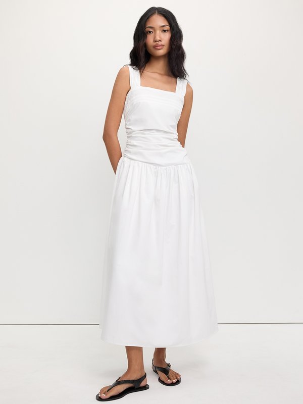 pomelo Pomelo Sleeveless Square-Neck Dress - White