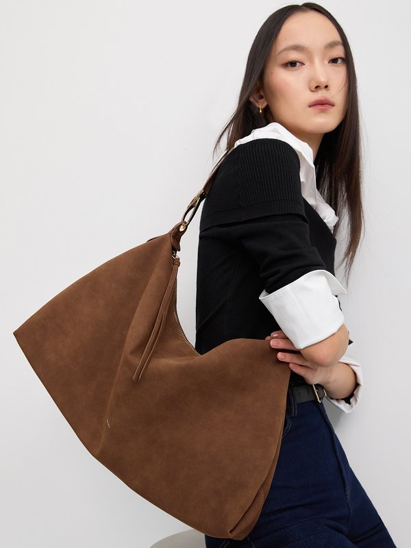 pomelo Pomelo Slouch Shoulder Bag - Brown
