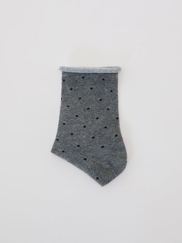 Pomelo Pomelo Small Black Polka Dot Socks - Grey