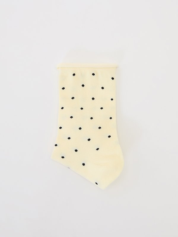 Pomelo Pomelo Small Black Polka Dot Socks - Yellow